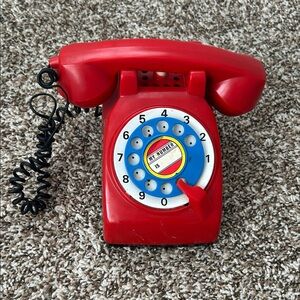 Vintage Red and Blue Toy Phone